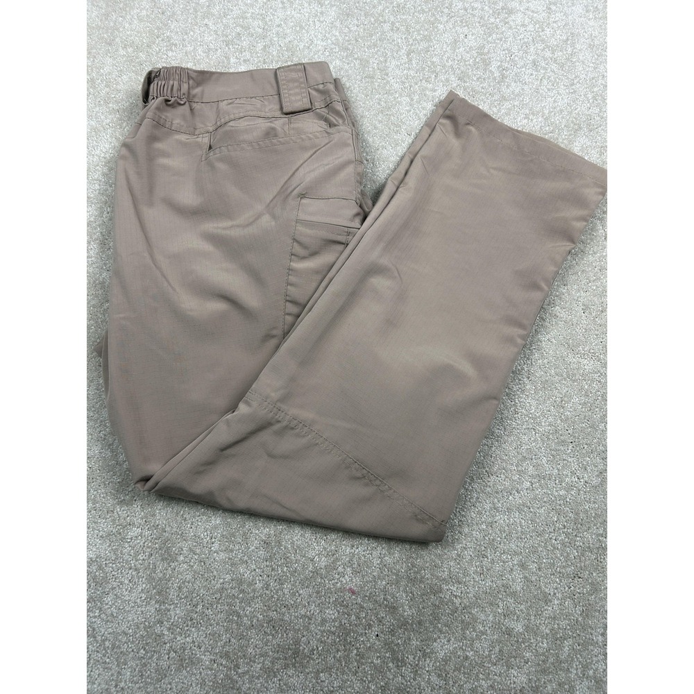 Beige Cargo Pants‎ Mens 36x32 Nylon Elastic Waist Lightweight Pockets Casual